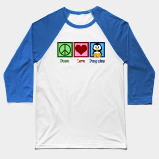 Pretty Peace Love Penguins Baseball T-Shirt